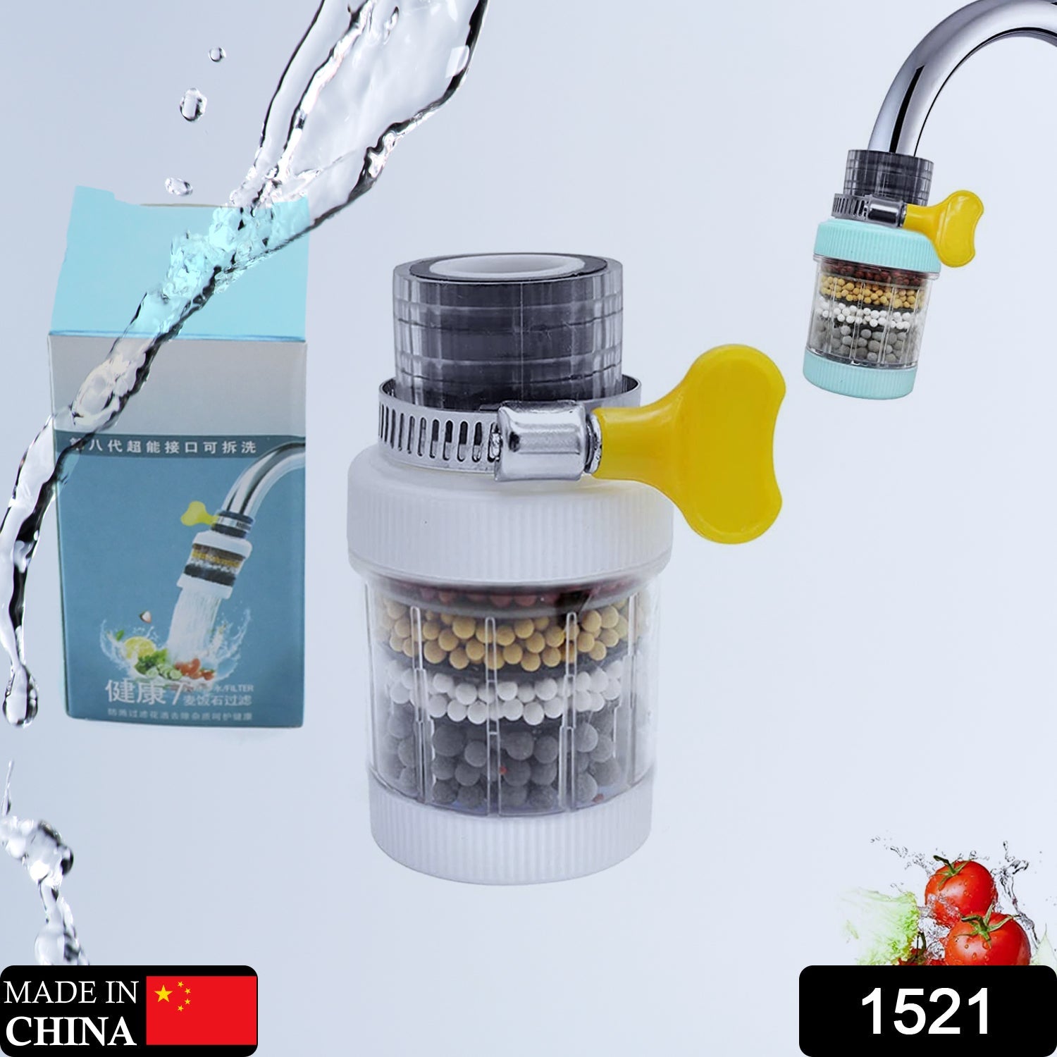 1521 Faucet Water Filter Tap Purifier for Kitchen Sink, Kitchen Tap Activated Carbon Filtration Clean Purifier 4 Layer Filter for Bathroom Home, DeoDap 1521 Faucet Water Filter Tap Purifier for Kitchen Sink, Kitchen Tap Activated Carbon Filtration Clean Purifier 4 Layer Filter for Bathroom Home, DeoDap